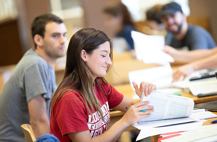 Student studying