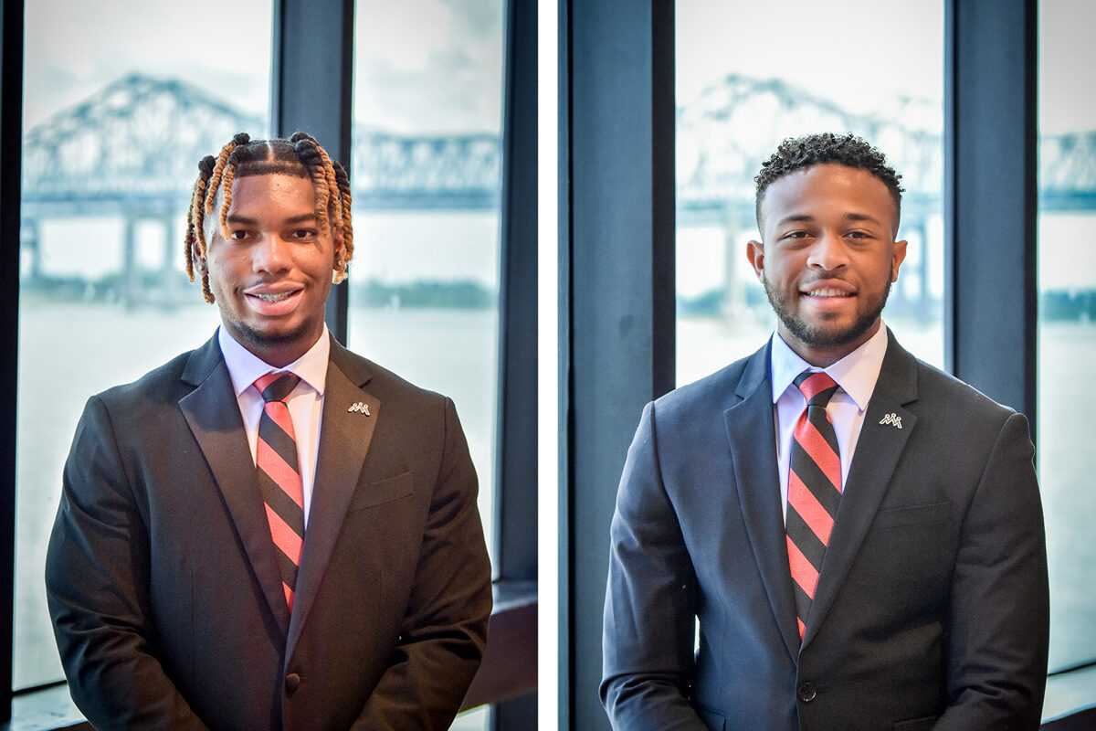 Students Johnnie Hardy III and Jalen Jackson will represent UL Lafayette as part of the University of Louisiana System’s Reginald F. Lewis Scholars program.