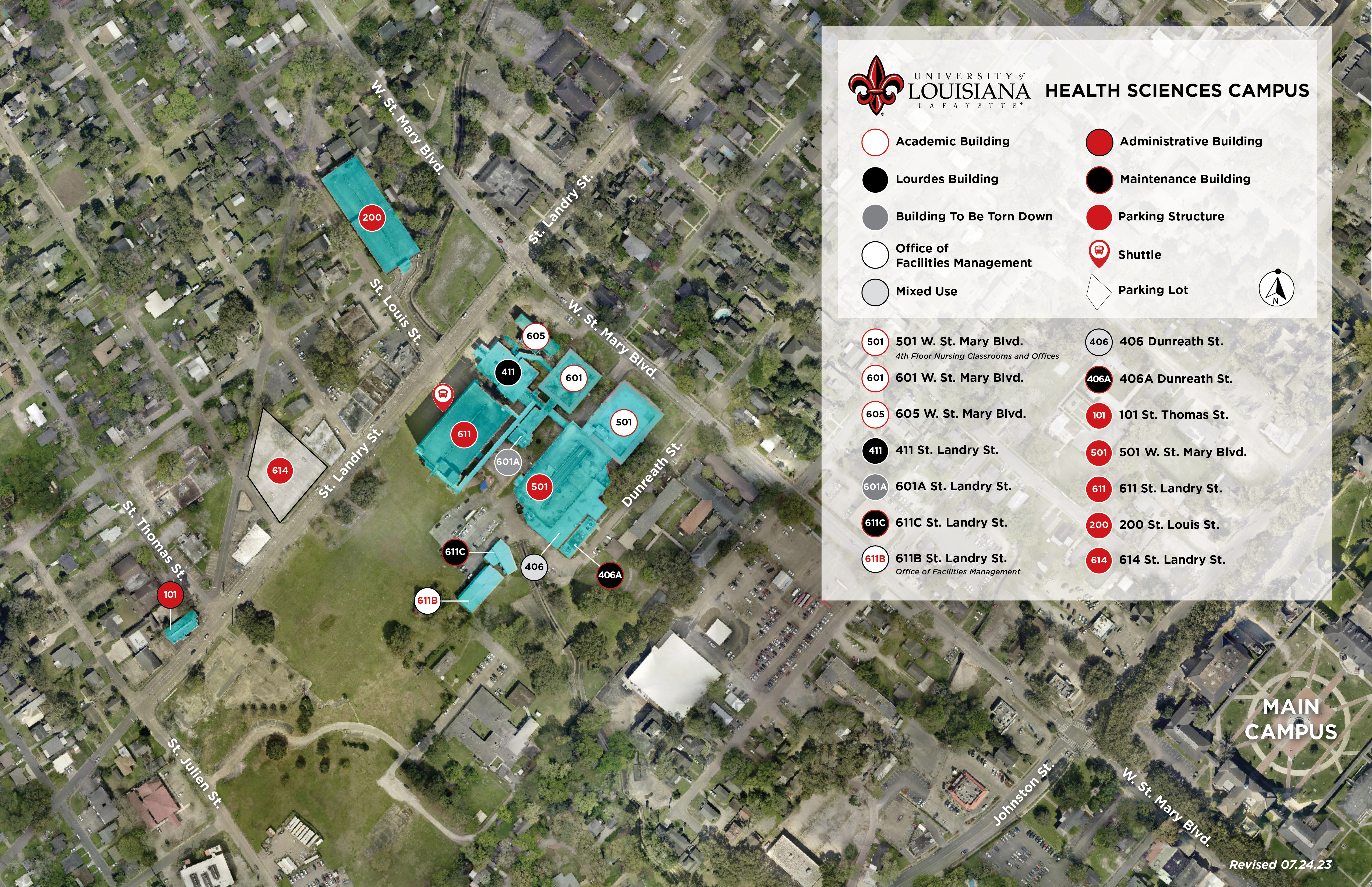 Health Sciences Campus Coded Map 
