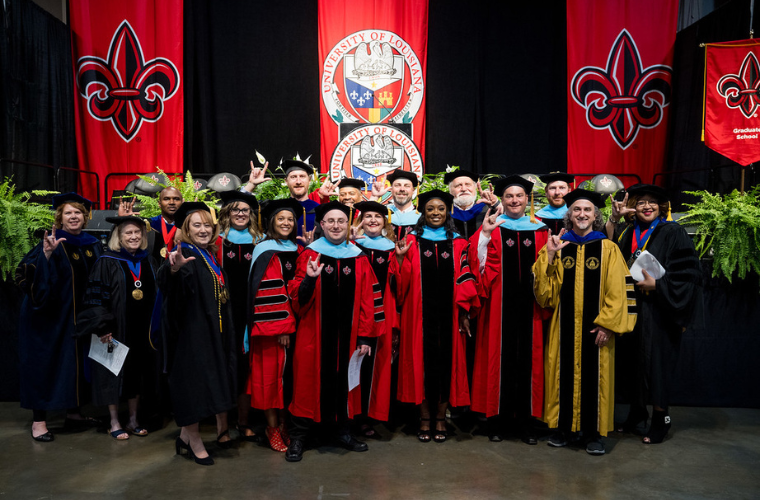 Graduate Faculty in their Regalia at graduation