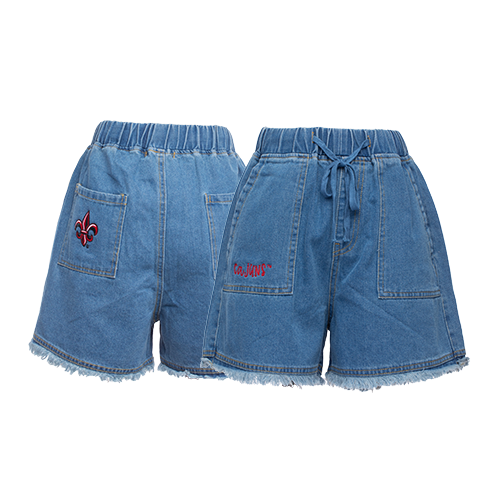 Embroidered Cajuns Jean Shorts