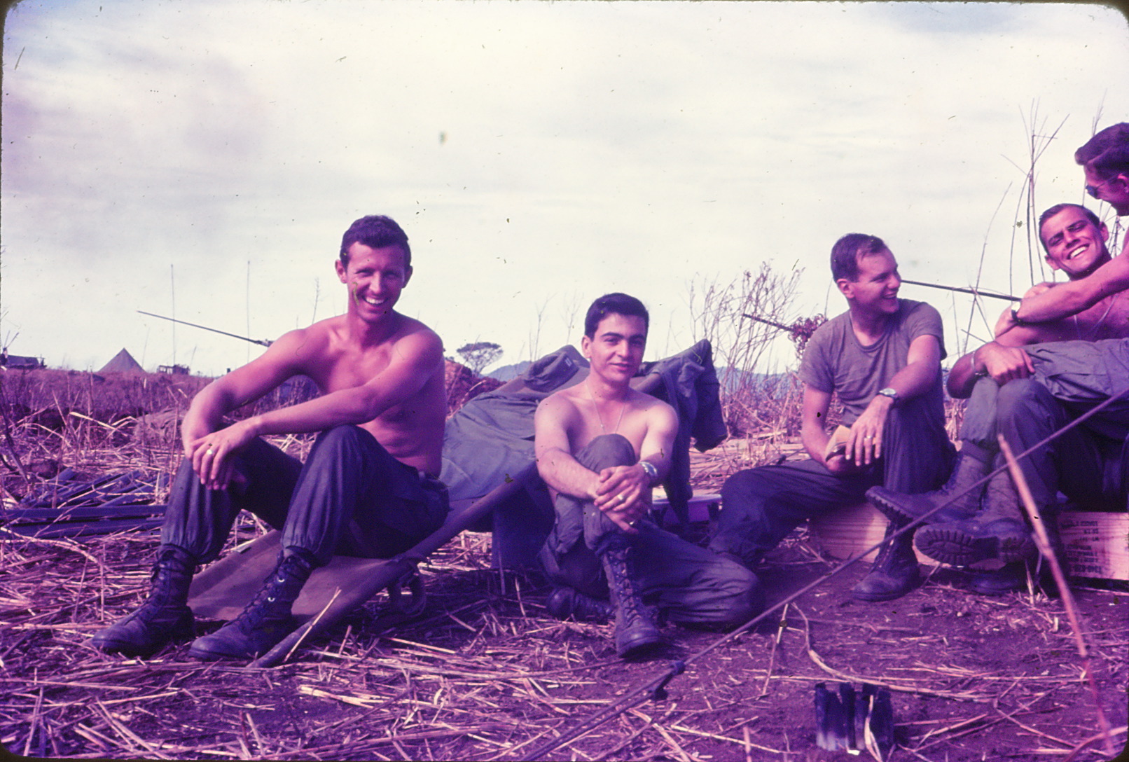 (Eatley’s first unit in Vietnam in 1967. Eatley is pictured second from the left: C BTRY, 2ND BN (ARA), 20TH ARTILLERY, 1ST CAV DIV. Picture taken by Captain Winston Robinson, the platoon leader who was killed in action on September 7, 1967) 