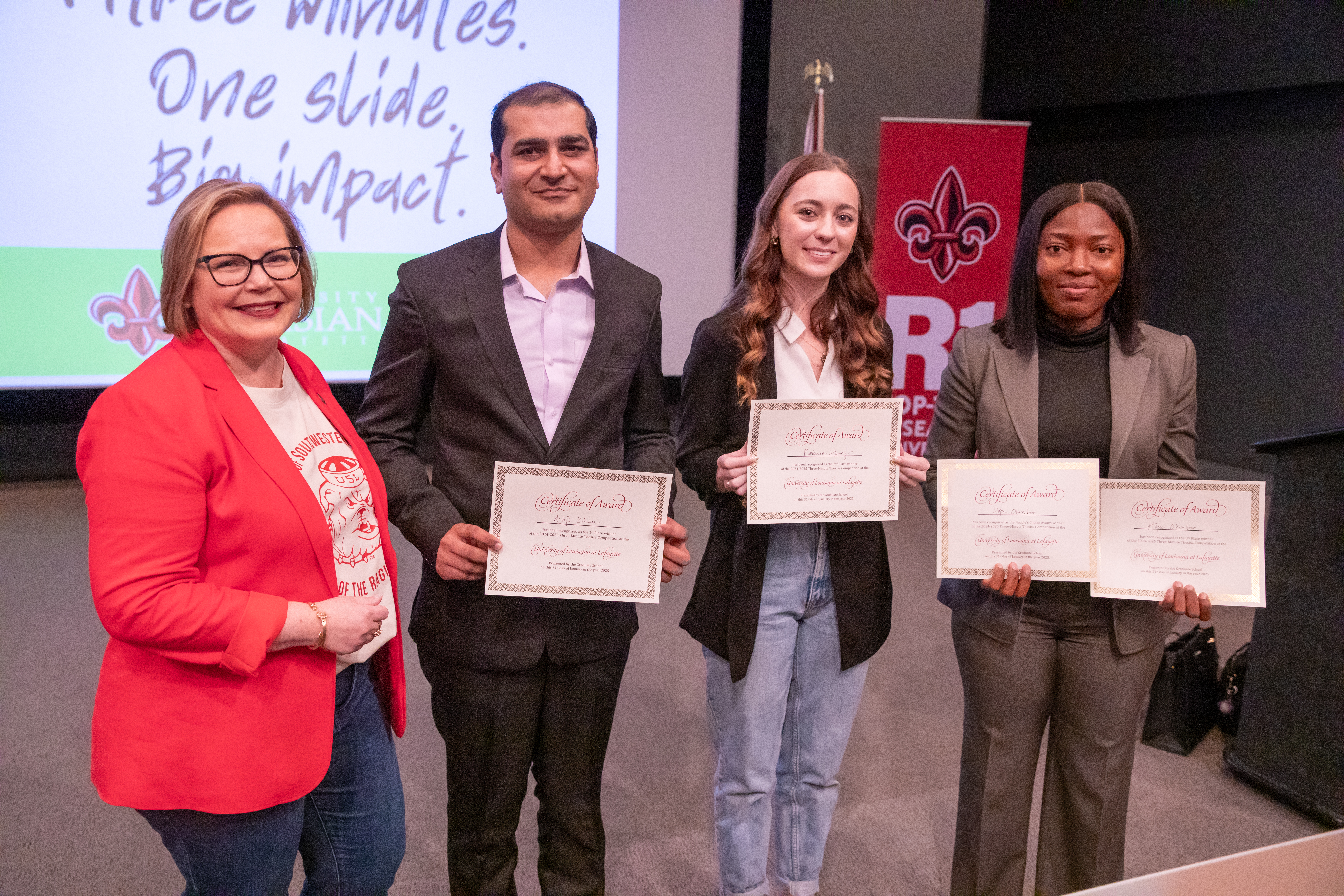 2024-2025 3MT Finalists with the Dean