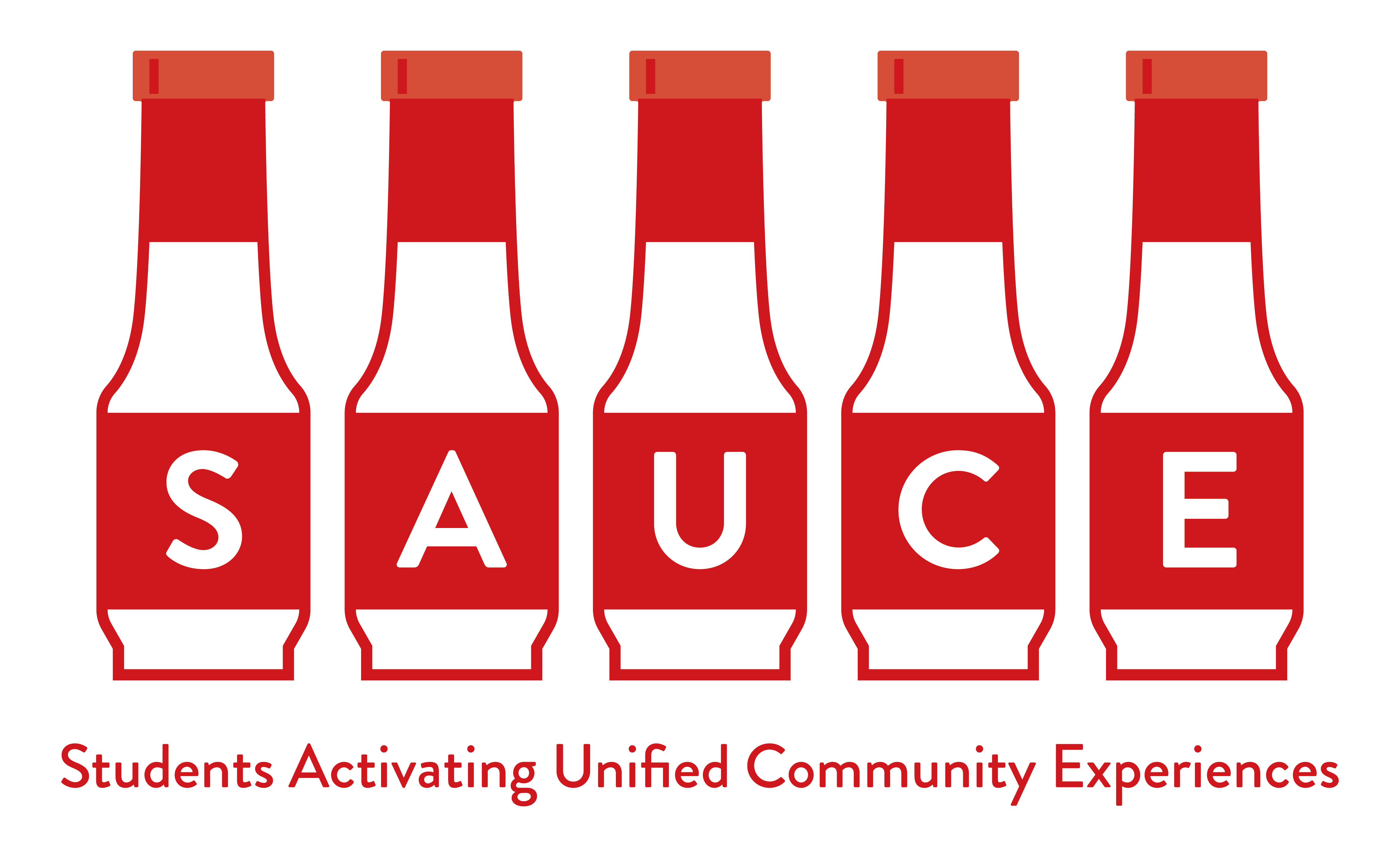 Logo for S.A.U.C.E. (Students Activating Unified Community Experiences) presented by the Office of Residential Life