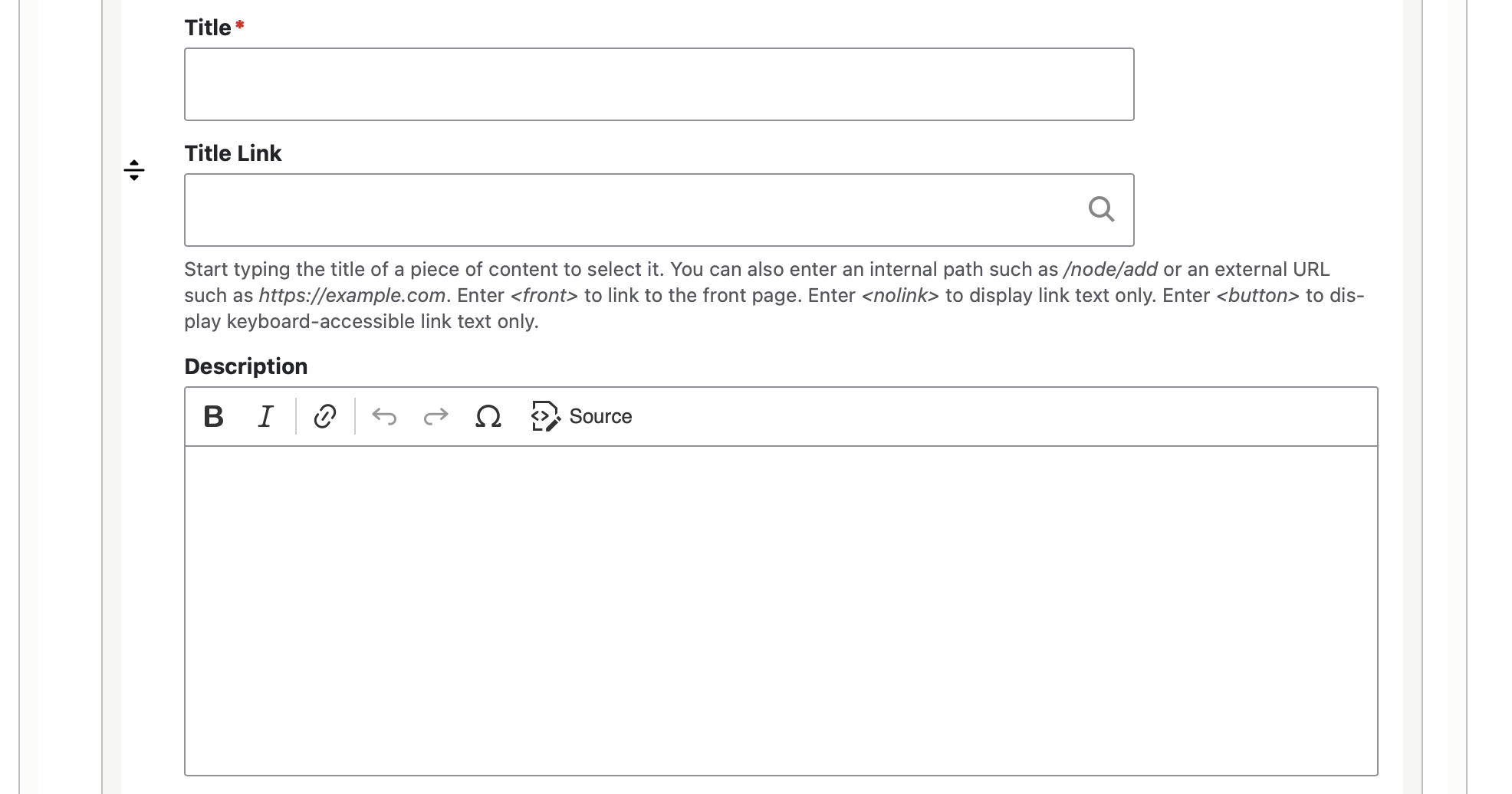 screenshot of backend: checkerboard item content