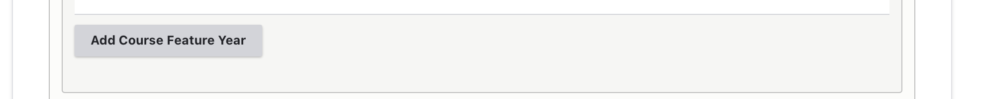 screenshot of backend: course feature add button