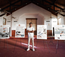 Cameron Theyard stands in front of his new project, The Wilyard Venue, in the Sterling Grove Historic District of Lafayette, La. 