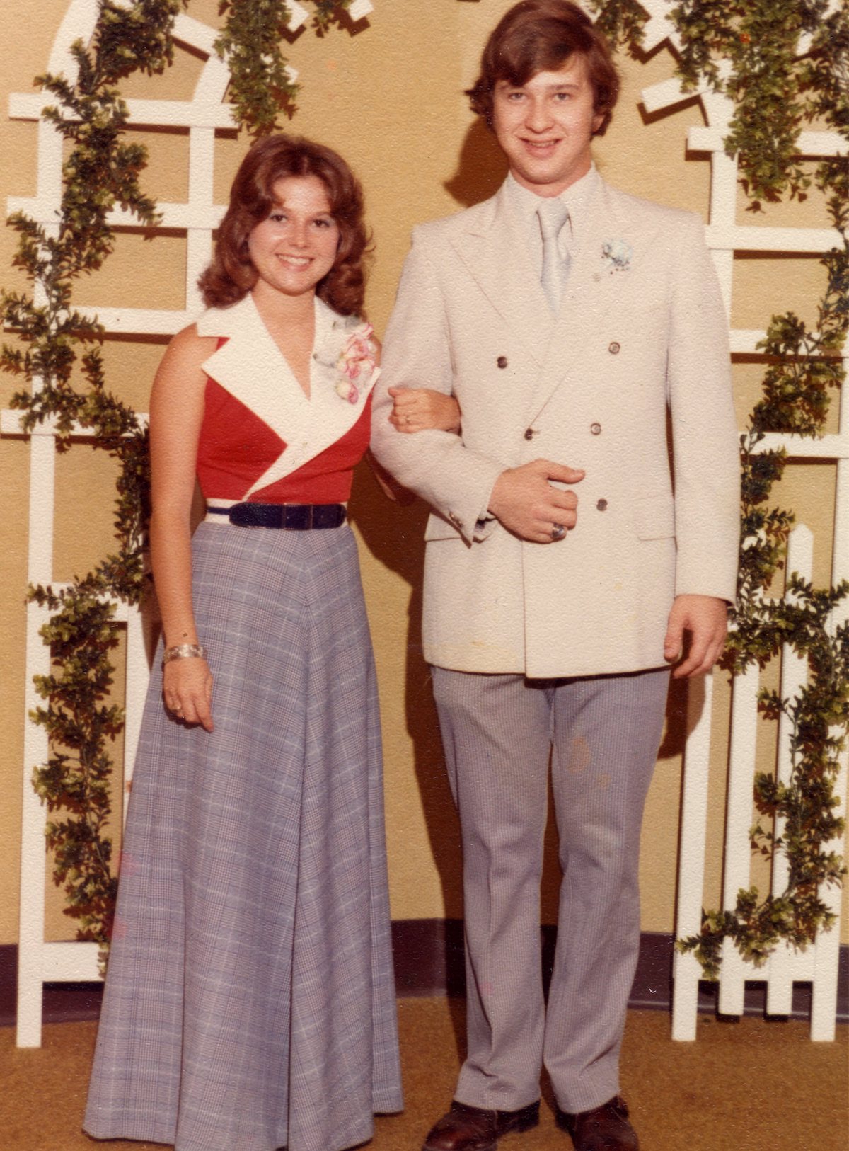 Gail Heinback and Joseph Savoie attend the Sulphur High School prom in 1977.