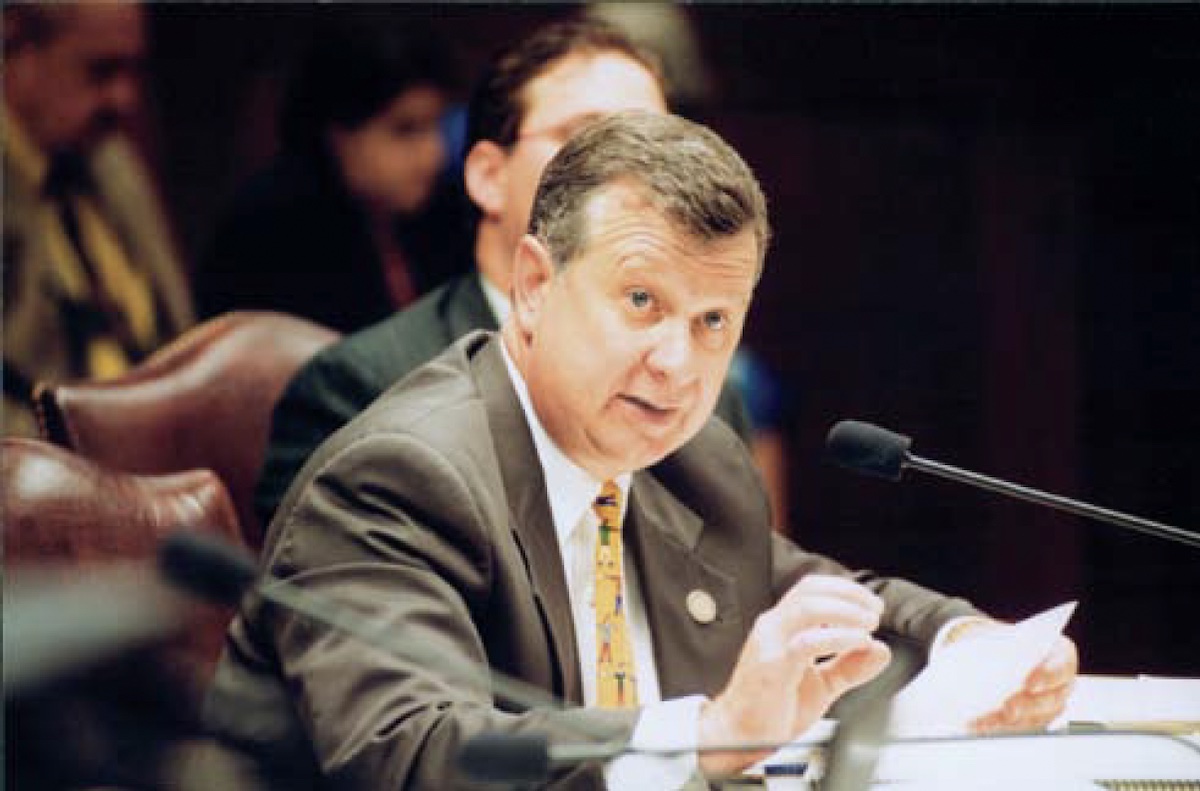 Dr. Joseph Savoie testifies before the Louisiana House of Representatives' Appropriations Committee. Under his leadership as state commissioner of higher education, monetary support for public colleges and univerisities nearly tripled.