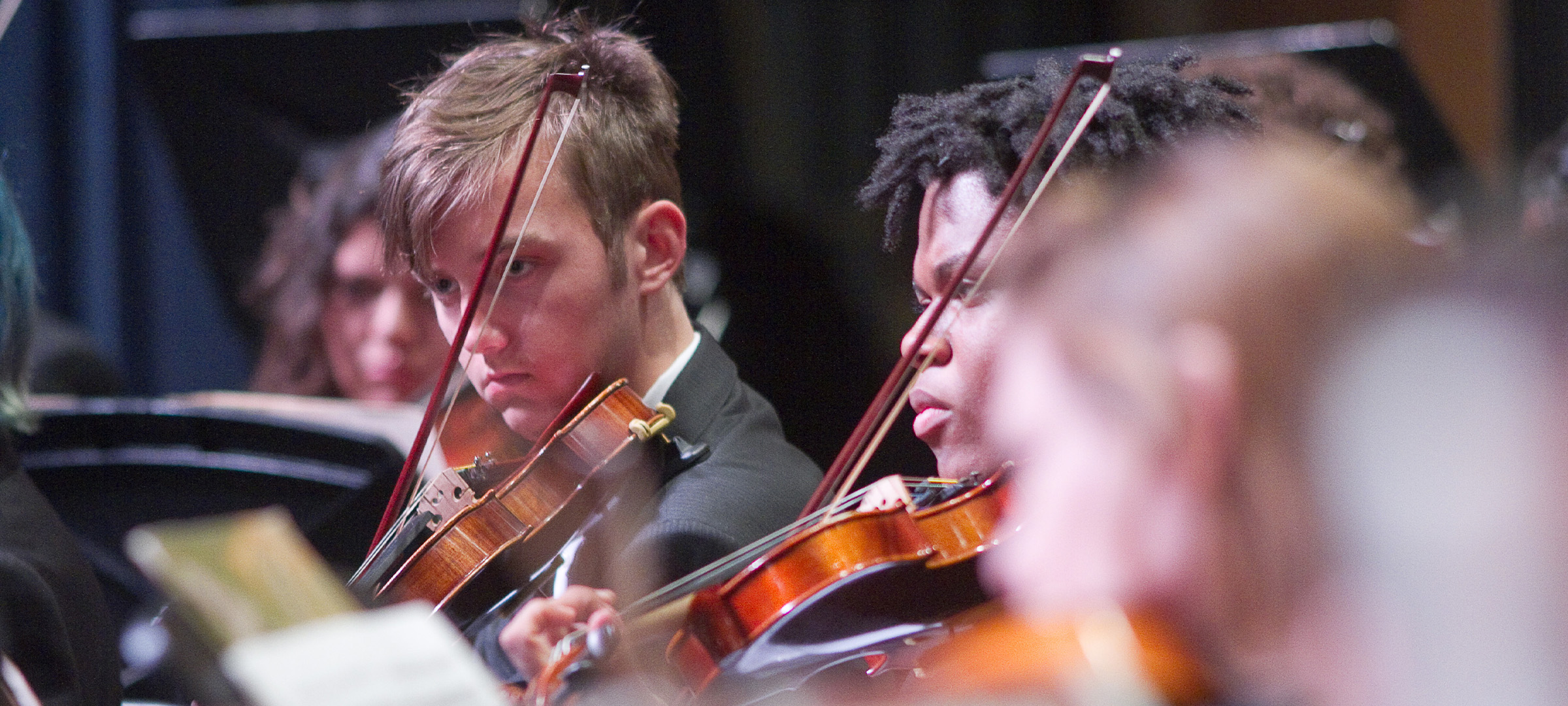 UL Lafayette violin players performing