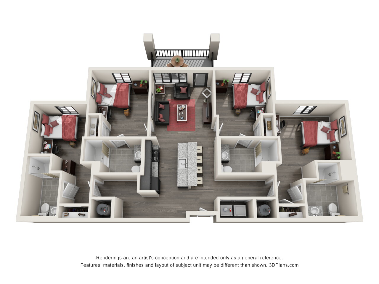 Four bedroom floor plan
