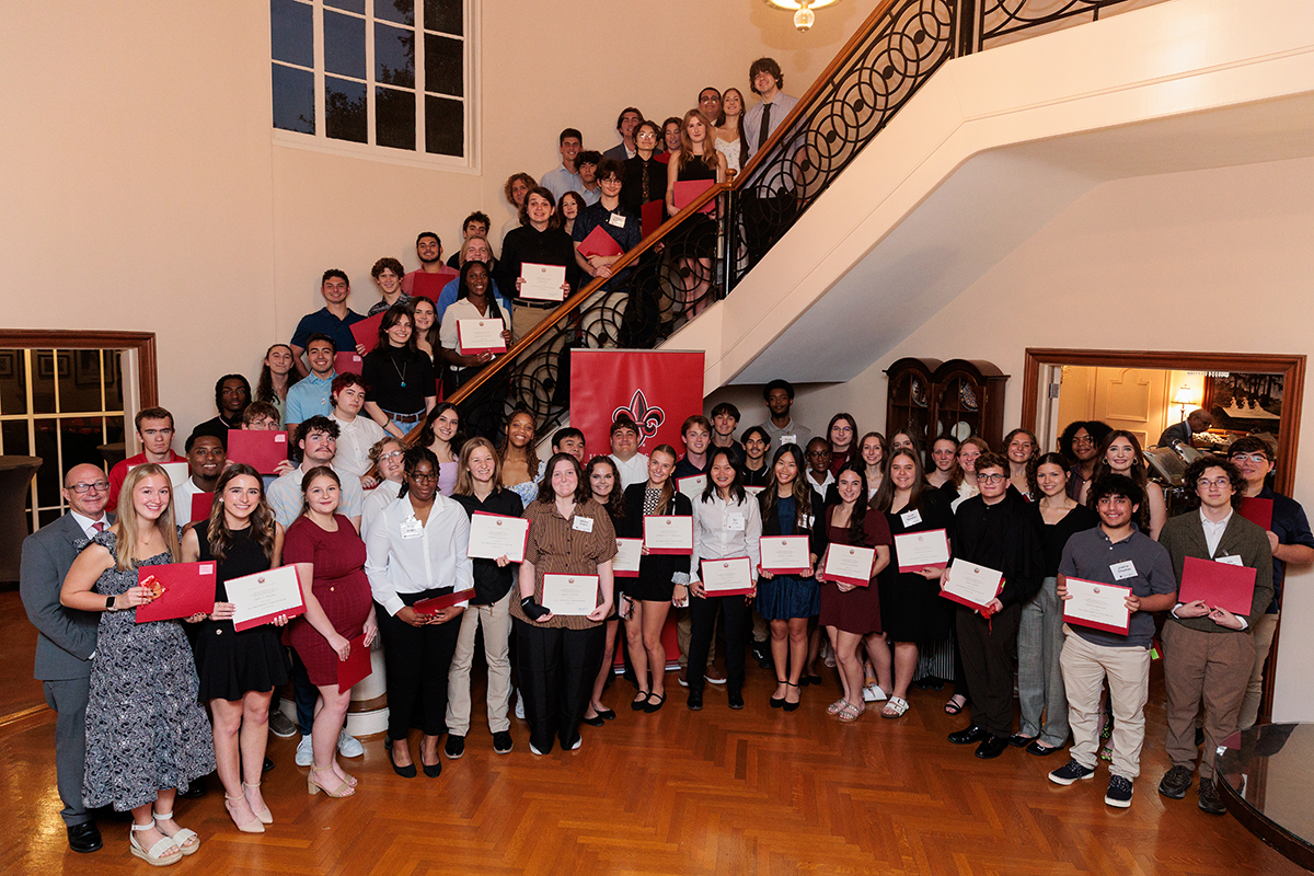 2025 class of Top Scholars at reception