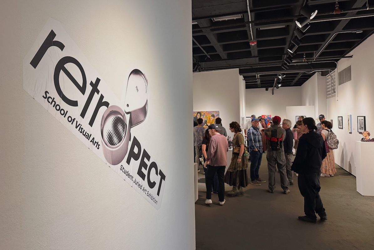 Fletcher Hall Gallery with people