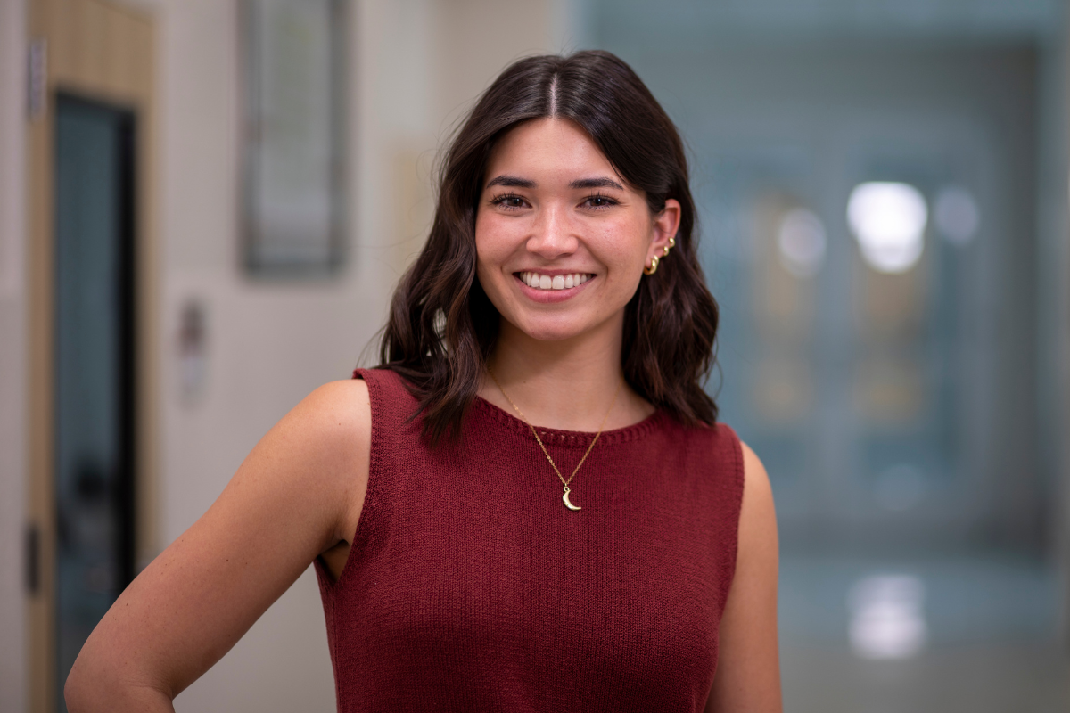 Gabrielle Lavergne, UL Lafayette psychology alumna, smiles for a portrait.