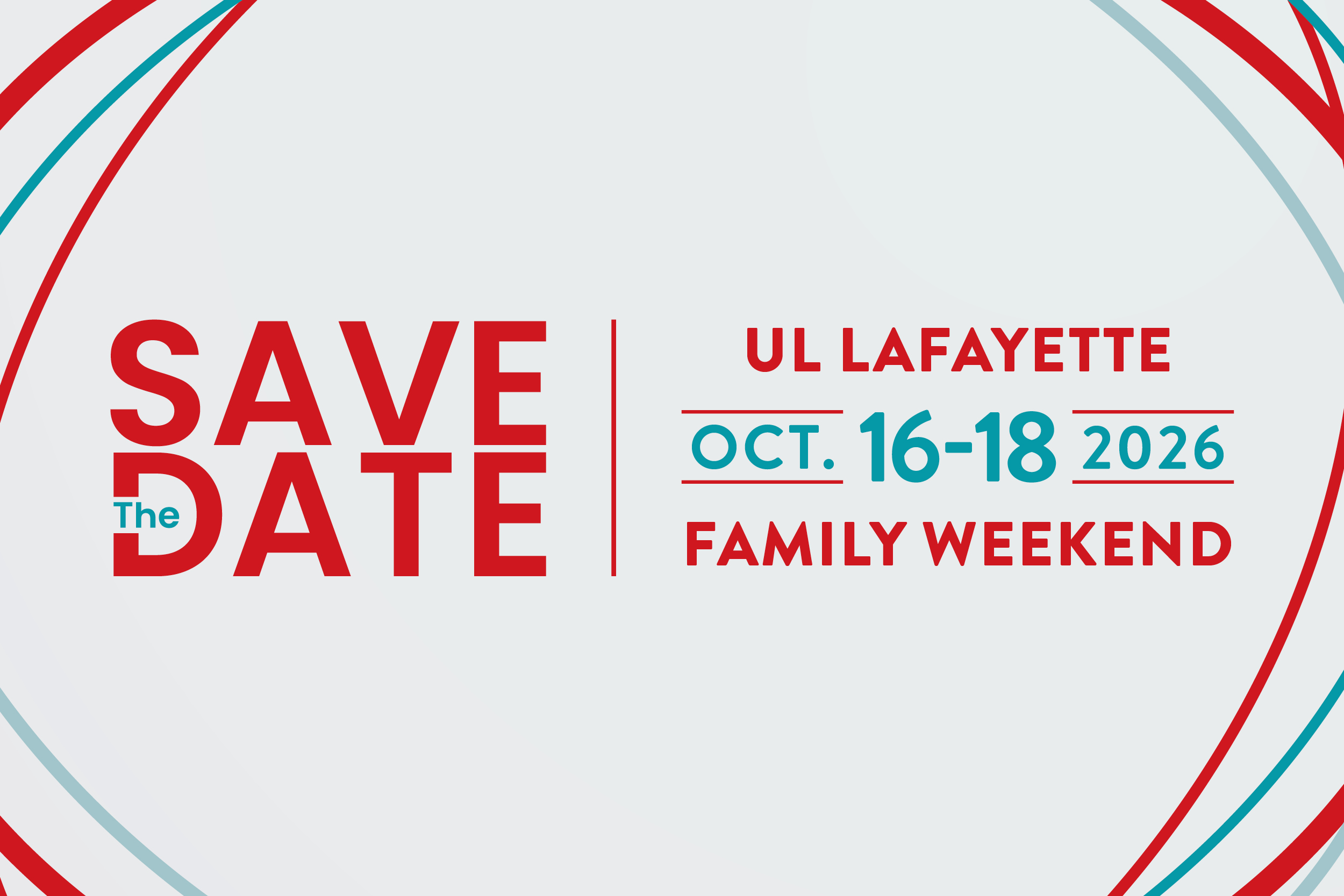 Family Weekend Save The Date blue