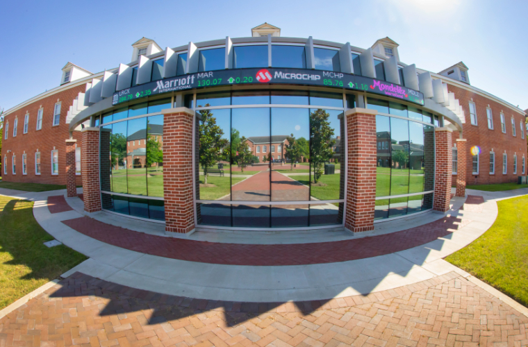 UL Lafayette Maraist Financial Lab Investment display