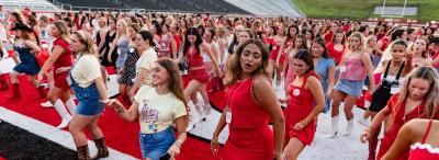 UL Lafayette students dancing during Ragin' Roar hosted by UPC.