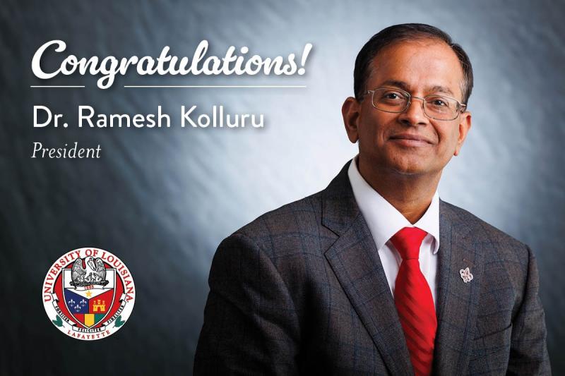 graphic congratulating new UL president