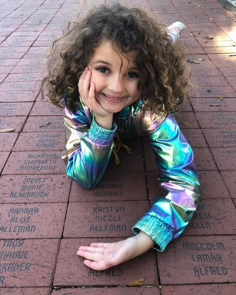 Kristyn Shay's daughter with her brick on the University of Louisiana at Lafayette walk of honor.