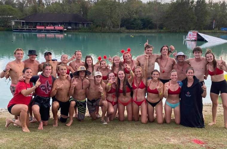 UL Lafayette's Ragin' Cajun waterski team after winning their 2021 National Title