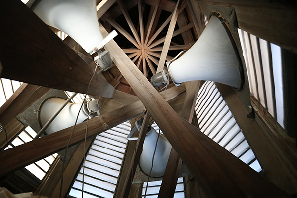 Speaker inside the Stephens Hall bell tower