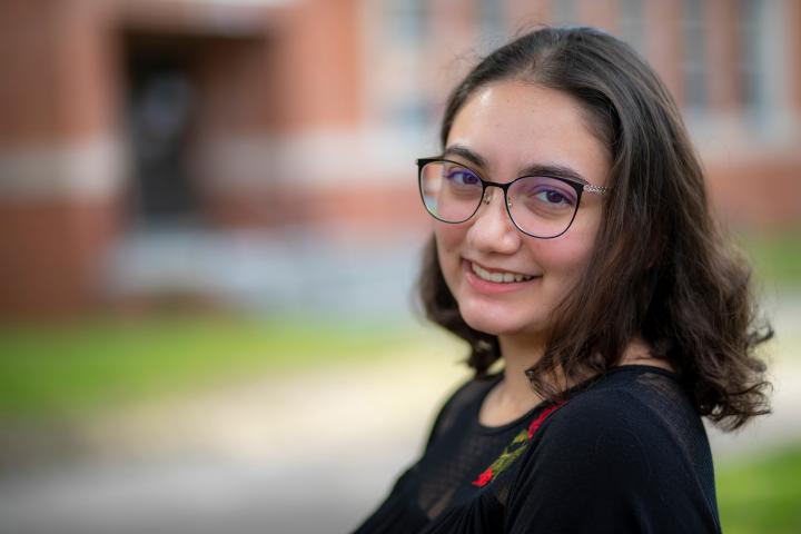 Chemistry major Megan Broussard on the University of Louisiana at Lafayette campus