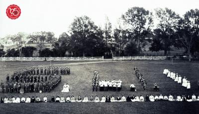 Students in a field 