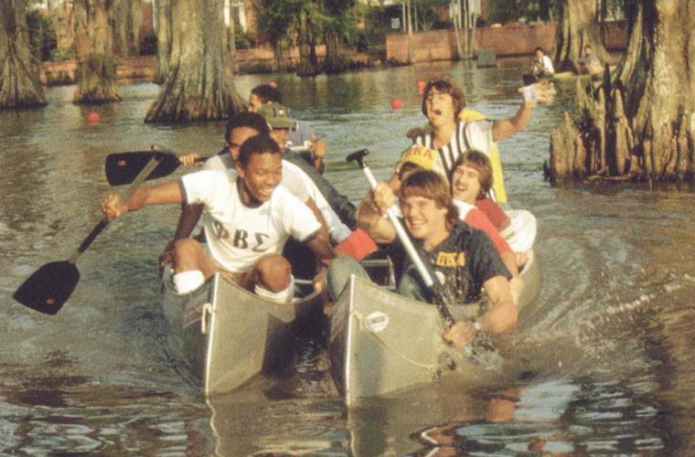 canoe races from the first Lagniappe Day