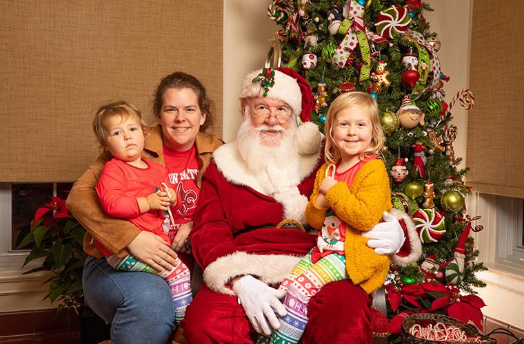 Santa and UL employee with children