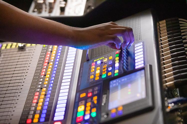 Student using sound board