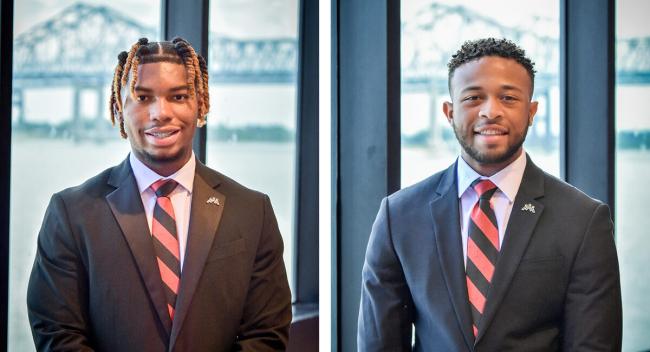 Students Johnnie Hardy III and Jalen Jackson will represent UL Lafayette as part of the University of Louisiana System’s Reginald F. Lewis Scholars program.