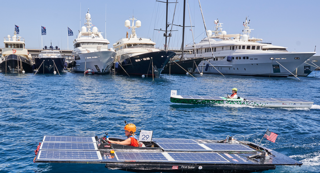 Mehanical engineering students in Monaco solar baot race