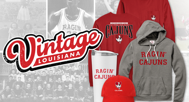 On Monday, UL Lafayette launches its Vintage Louisiana Collection, a retro-themed line of gear and non-apparel merchandise.