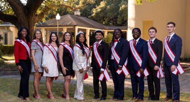 2024 homecoming court at the alumni center.