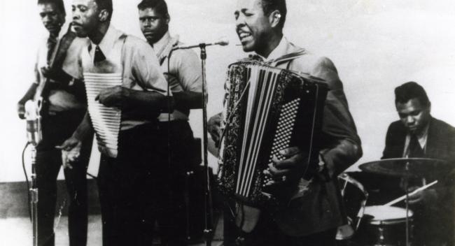 Clifton Chenier sings and plays accordion wiith his Red Hot Louisiana band.