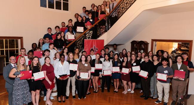 2025 class of Top Scholars at reception