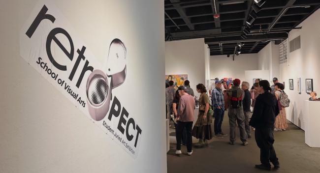 Fletcher Hall Gallery with people