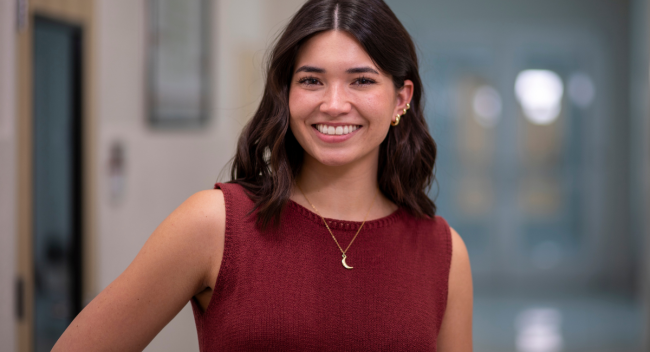 Gabrielle Lavergne, UL Lafayette psychology alumna, smiles for a portrait.