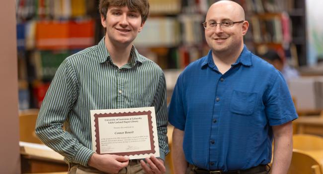 Connor Benoit is winner of 2026 Jefferson Caffery Research Award