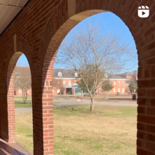 The arches of the Walk of Honor on the UL Lafayette campus.