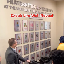 The Greek Life Wall Reveal at the Office of Student Engagement and Leadership