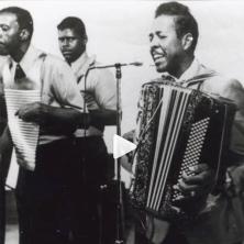 Black and white image of Clifton Chenier's band