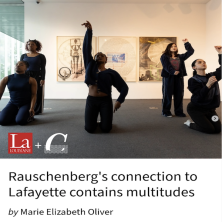 five dancers pose in the Hilliard museum