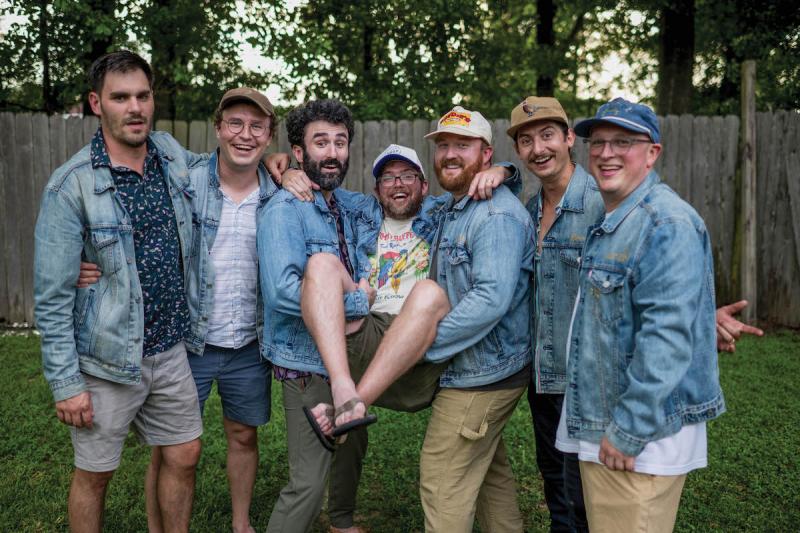 Members of the Gravy Boys pose for a photo in their signature denim jackets.