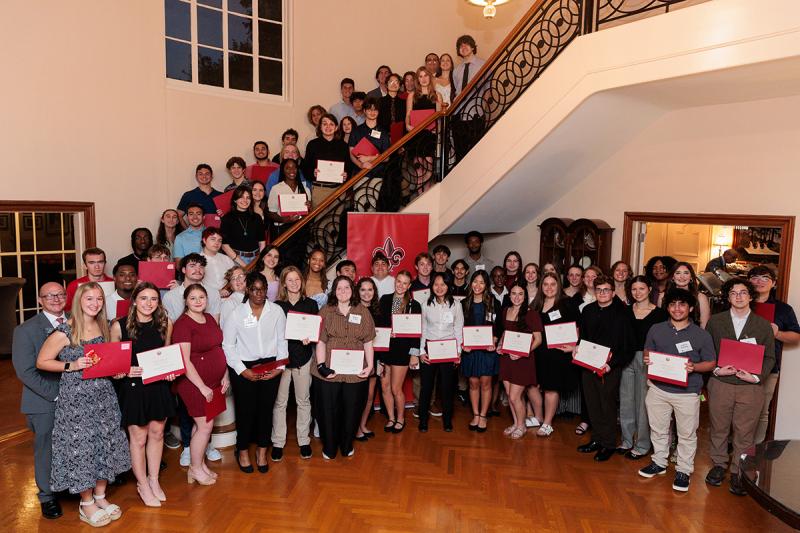 2025 class of Top Scholars at reception