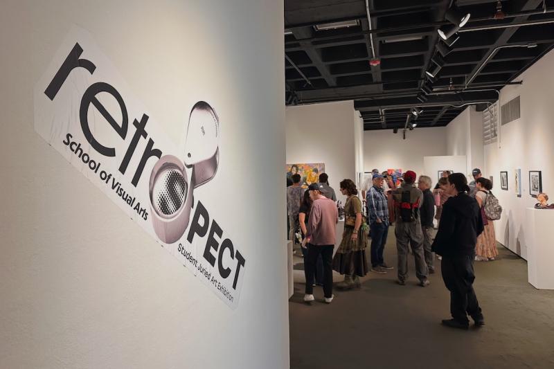 Fletcher Hall Gallery with people