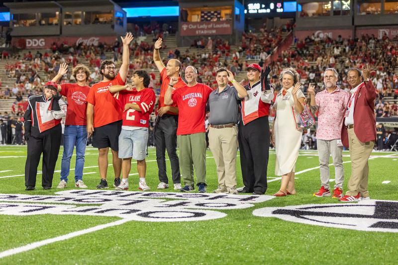 Music business program honored on field during Homecoming 2026