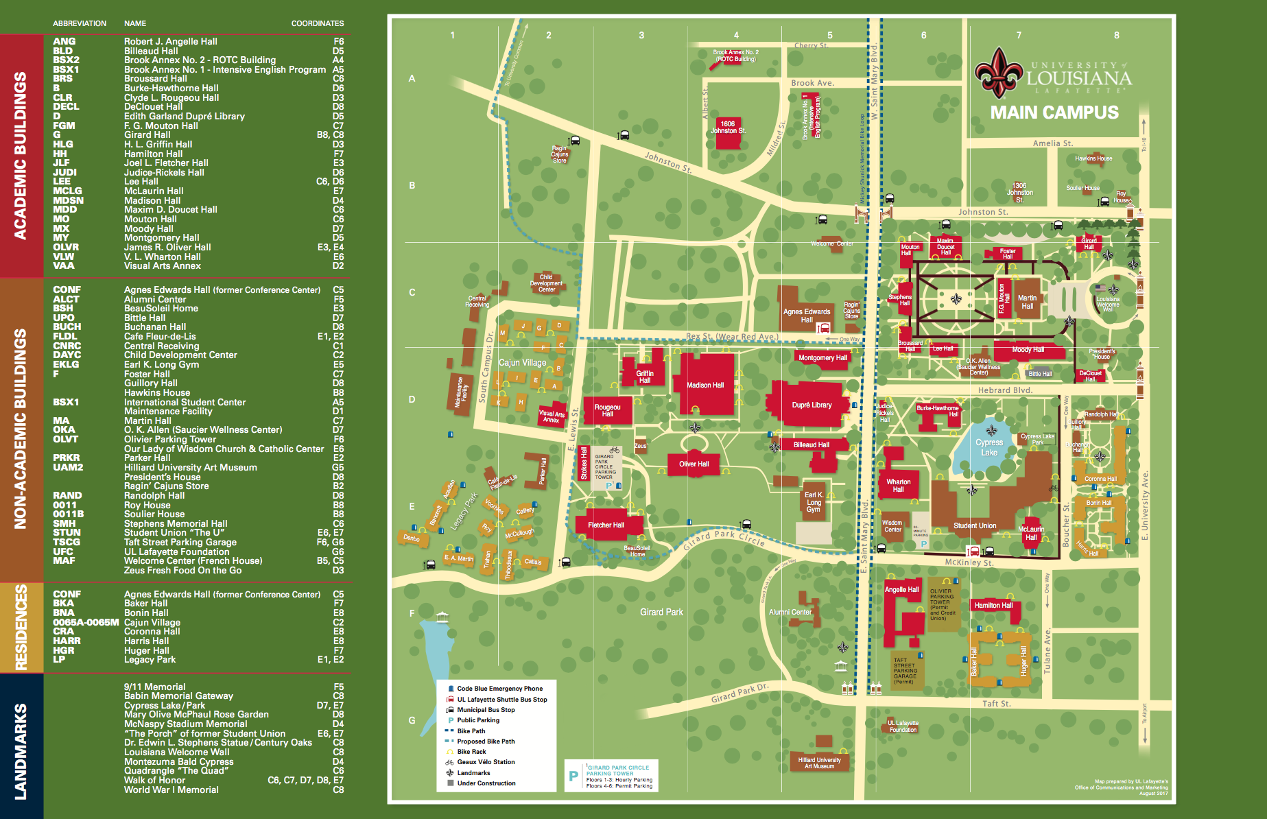 Lafayette Campus Map