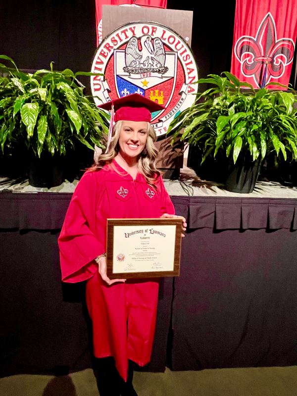 Earning her RN to BSN degree online at UL Lafayette made an immense impact on Tiffany Ford's evidence-based practice