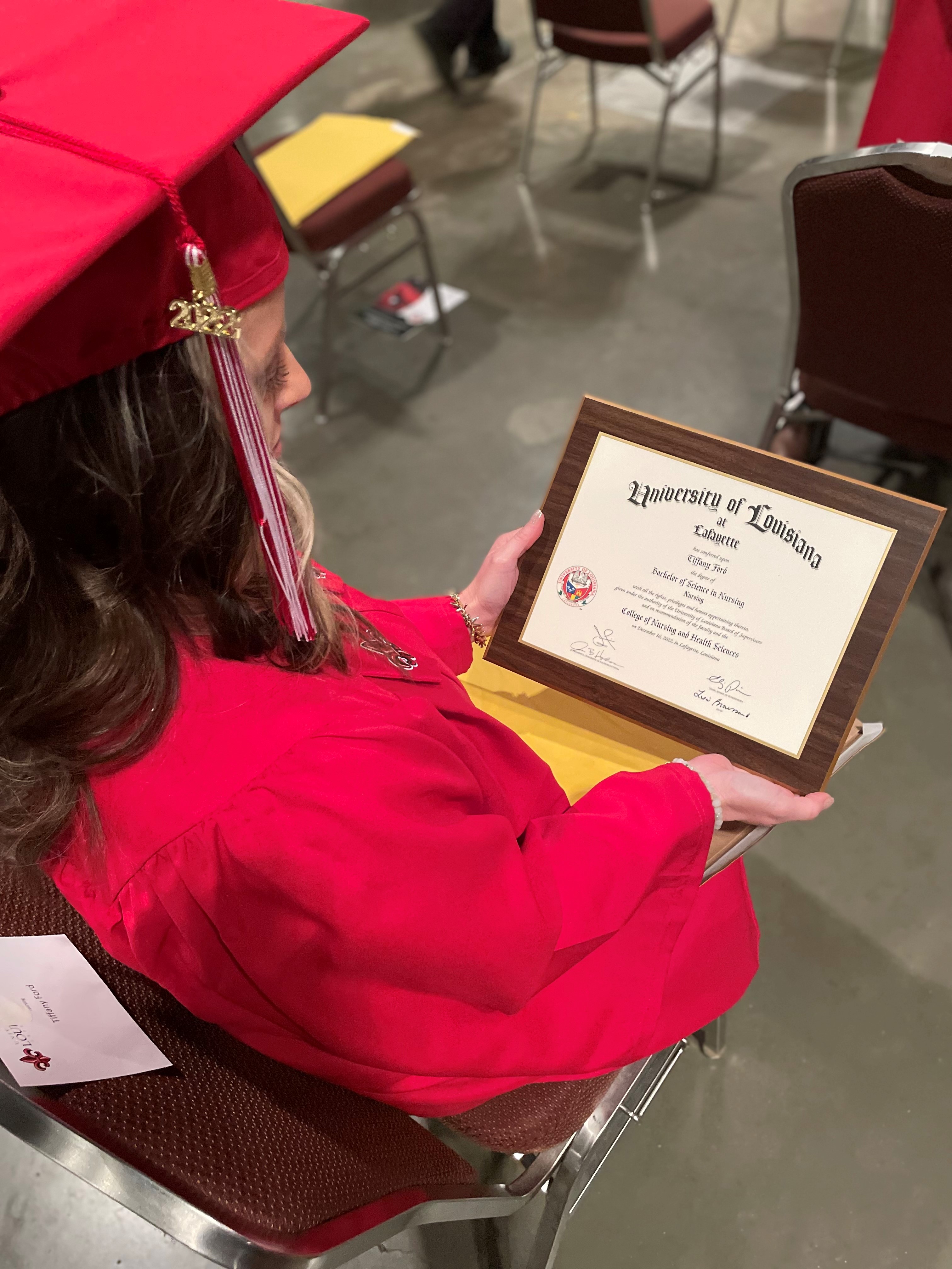 For Tiffany Ford, earning her RN to BSN degree online with UL Lafayette Online was the perfect fit.